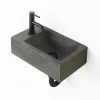 Arezzo Stone Wall Hung Dusk Grey Cloakroom Basin (400 X 230mm) 1 Tap Hole -Arezzo shop AZ4DG01 n p