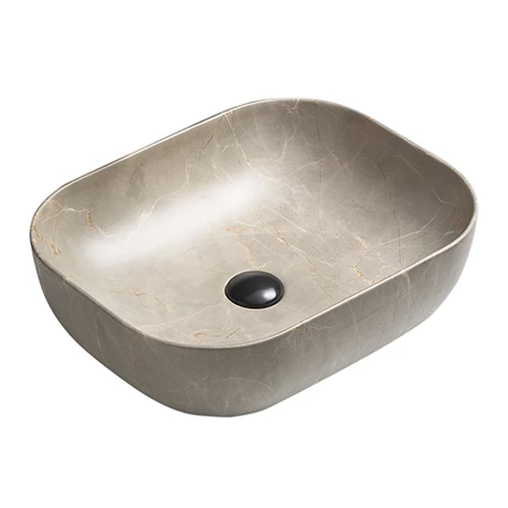 Arezzo 505 x 405mm Curved Rectangular Counter Top Basin - Beige Marble Effect Arezzo 505 X 405mm Curved Rectangular Counter Top Basin - Beige Marble Effect -Arezzo shop AZ505BM p