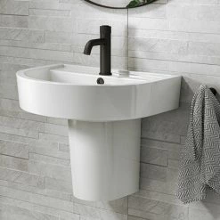 Arezzo 520 Wall Hung Basin 1TH + Semi Pedestal