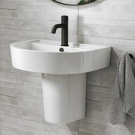 Arezzo 520 Wall Hung Basin 1TH + Semi Pedestal Arezzo 520 Wall Hung Basin 1TH + Semi Pedestal -Arezzo shop AZ52BSP n p
