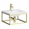 Arezzo 500 Wall Hung Basin With Brushed Brass Towel Rail Frame 1 Arezzo 500 Wall Hung Basin With Brushed Brass Towel Rail Frame -Arezzo shop AZ5BBFRM p