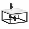 Arezzo 500 Wall Hung Basin With Matt Black Towel Rail Frame -Arezzo shop AZ5BLKFRM n p