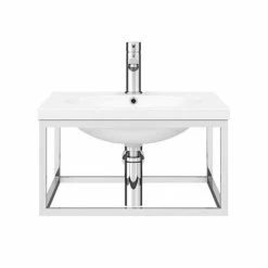 Arezzo 500 Wall Hung Basin With Chrome Towel Rail Frame 6 Arezzo 500 Wall Hung Basin With Chrome Towel Rail Frame -Arezzo shop AZ5CHRFRM nd1 460