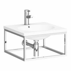 Arezzo 500 Wall Hung Basin With Chrome Towel Rail Frame