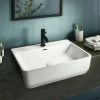 Arezzo 565mm Curved Semi-Recessed Basin - Gloss White -Arezzo shop AZ5CRSRGW n p