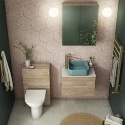 Arezzo 500 Rustic Oak WC Unit With Cistern + Modern Pan -Arezzo shop AZ5WCOK d4 460