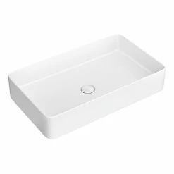 Arezzo Gloss White Slim Rectangular Counter Top Basin (605 X 355mm)