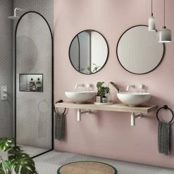 Arezzo Matt Black 600mm Round Mirror -Arezzo shop AZ6BRM d4 460