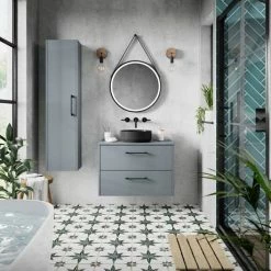 Arezzo Matt Black 600mm Round LED Illuminated Anti-Fog Bathroom Mirror -Arezzo shop AZ6MBM d2 460