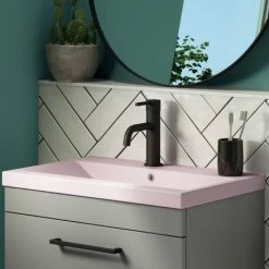 Arezzo 610 X 395mm Matt Pink Rectangular Mid-Edged Inset Basin -Arezzo shop AZ6RMP d2 460