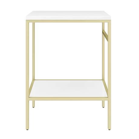 Arezzo 610 Gloss White Stone Resin Worktop with Brushed Brass Framed Washstand Arezzo 610 Gloss White Stone Resin Worktop With Brushed Brass Framed Washstand -Arezzo shop AZ6WSBBGW d1 460