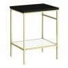 Arezzo 610 Matt Black Stone Resin Worktop With Brushed Brass Framed Washstand -Arezzo shop AZ6WSBBMB p