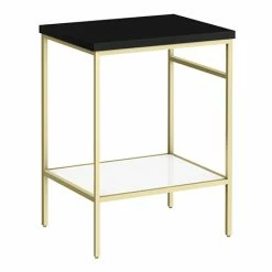 Arezzo 610 Matt Black Stone Resin Worktop With Brushed Brass Framed Washstand