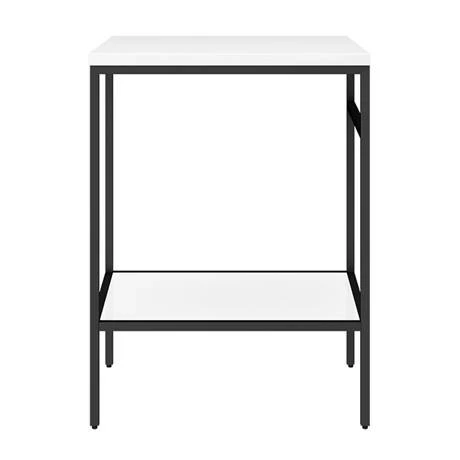 Arezzo 610 Gloss White Stone Resin Worktop with Matt Black Framed Washstand Arezzo 610 Gloss White Stone Resin Worktop With Matt Black Framed Washstand -Arezzo shop AZ6WSGW detail1 460