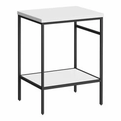 Arezzo 610 Gloss White Stone Resin Worktop With Matt Black Framed Washstand