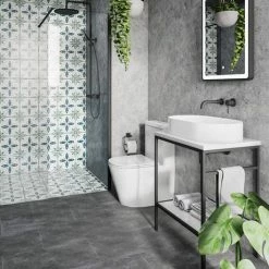 Arezzo 610 Gloss White Stone Resin Worktop With Matt Black Framed Washstand 4 Arezzo 610 Gloss White Stone Resin Worktop With Matt Black Framed Washstand -Arezzo shop AZ6WSMBGW d3 460