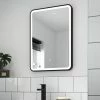 Arezzo Matt Black 500 X 700 LED Illuminated Border Mirror Incl. Touch Sensor + Anti-Fog
