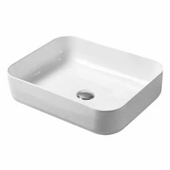 Arezzo Gloss White Curved Rectangular Counter Top Basin (500 X 390mm)