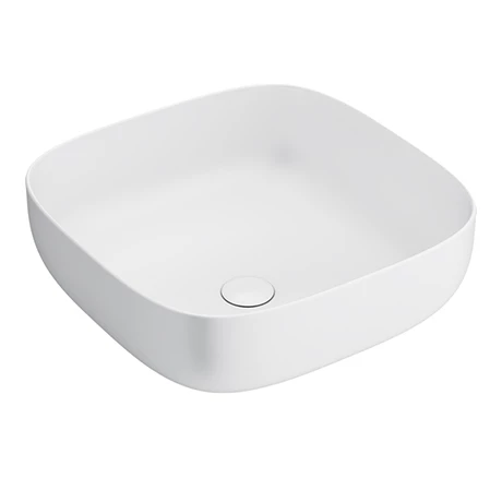 Arezzo 425 x 425mm Matt White Curved Square Counter Top Basin Arezzo 425 X 425mm Matt White Curved Square Counter Top Basin -Arezzo shop AZ7816MW nw p