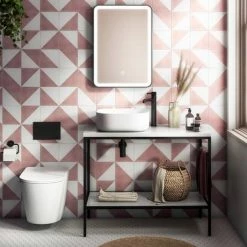 Arezzo 425 X 425mm Matt White Curved Square Counter Top Basin 4 Arezzo 425 X 425mm Matt White Curved Square Counter Top Basin -Arezzo shop AZ7816MW d4 460