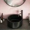 Arezzo Round 405mm Black Marble Effect Ceramic Counter Top Basin 1 Arezzo Round 405mm Black Marble Effect Ceramic Counter Top Basin -Arezzo shop AZ78307 prod