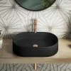 Arezzo Matt Black Oval Ceramic Counter Top Basin (600 X 380mm) -Arezzo shop AZ7833MB n p