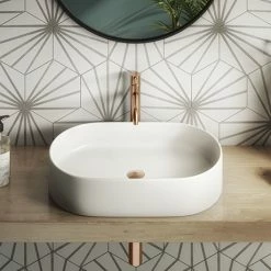 Arezzo Matt White Oval Ceramic Counter Top Basin (600 X 380mm)