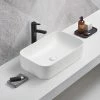 Arezzo 610 X 380mm Matt White Curved Rectangular Countertop Basin -Arezzo shop AZ78575B P