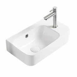Arezzo 455 X 270mm Curved Offset Wall Hung 1TH Cloakroom Basin 5 Arezzo 455 X 270mm Curved Offset Wall Hung 1TH Cloakroom Basin -Arezzo shop AZ78578 detail03b 460
