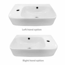 Arezzo 455 X 270mm Curved Offset Wall Hung 1TH Cloakroom Basin 6 Arezzo 455 X 270mm Curved Offset Wall Hung 1TH Cloakroom Basin -Arezzo shop AZ78578 detail04b 460