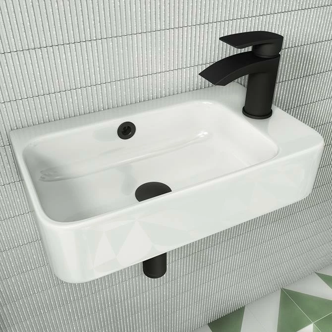 Arezzo 455 x 270mm Curved Offset Wall Hung 1TH Cloakroom Basin Arezzo 455 X 270mm Curved Offset Wall Hung 1TH Cloakroom Basin -Arezzo shop AZ78578 lrg02 670