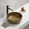 Arezzo Matt Gold Effect Round Countertop Basin - 410mm Diameter -Arezzo shop AZ78714 P