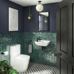 Arezzo Wall Hung Compact Cloakroom Basin 1TH - 505 X 270mm -Arezzo shop AZ7955 d1 460