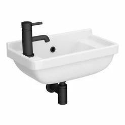 Arezzo Wall Hung Compact Cloakroom Basin 1TH - 505 X 270mm -Arezzo shop AZ7955 detail3 460