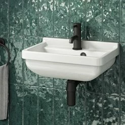 Arezzo Wall Hung Cloakroom Basin 1TH - 460 X 330mm