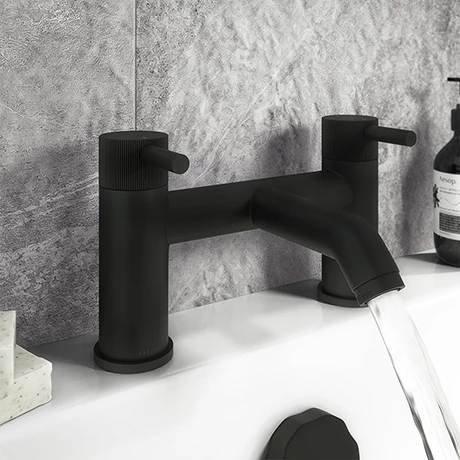Arezzo Fluted Round Matt Black Bath Filler Tap Arezzo Fluted Round Matt Black Bath Filler Tap -Arezzo shop AZ7TMBF np
