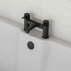 Arezzo Fluted Round Matt Black Bath Filler Tap 6 Arezzo Fluted Round Matt Black Bath Filler Tap -Arezzo shop AZ7TMBF d6 460