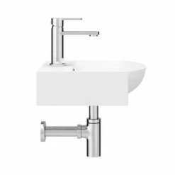 Arezzo 350 X 350 Modern Wall Mounted / Counter Top 1TH Basin -Arezzo shop AZ814B d2 460