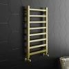 Arezzo Cube Brushed Brass 800 X 500 Heated Towel Rail -Arezzo shop AZ85BBSQ n p