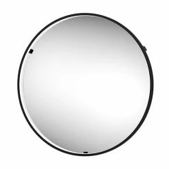 Arezzo Matt Black 600mm Round LED Illuminated Bathroom Mirror With Infrared Sensor & Anti-Fog