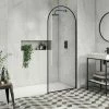 Arezzo 800 X 1950 Arched Matt Black Framed 8mm Wetroom Screen 2 Arezzo 800 X 1950 Arched Matt Black Framed 8mm Wetroom Screen -Arezzo shop AZ8ARBWS p