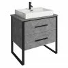 Arezzo Countertop Basin Unit - Concrete-Effect With Black Frame - 800mm Inc. Basin 1 Arezzo Countertop Basin Unit - Concrete-Effect With Black Frame - 800mm Inc. Basin -Arezzo shop AZ8CB2D p