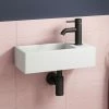 Arezzo 410 X 210mm Square Wall Hung Cloakroom Basin - Matt White -Arezzo shop AZ948DW prod