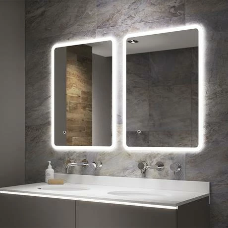 Arezzo 500 x 390mm Ultra Slim LED Illuminated Bathroom Mirror with Anti-Fog Arezzo 500 X 390mm Ultra Slim LED Illuminated Bathroom Mirror With Anti-Fog -Arezzo shop AZ9703MB D1 460
