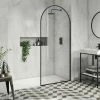 Arezzo 900 X 1950 Arched Matt Black Framed 8mm Wetroom Screen 1 Arezzo 900 X 1950 Arched Matt Black Framed 8mm Wetroom Screen -Arezzo shop AZ9ARBWS n p