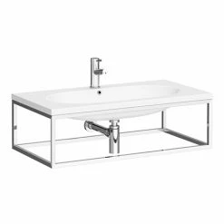 Arezzo 900 Wall Hung Basin With Chrome Towel Rail Frame