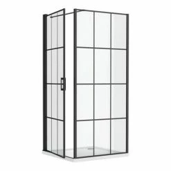 Arezzo 900 X 900 Matt Black Grid Frameless Pivot Door Shower Enclosure + Tray 6 Arezzo 900 X 900 Matt Black Grid Frameless Pivot Door Shower Enclosure + Tray -Arezzo shop AZ9PDET ND4 460