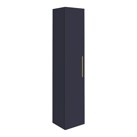 Arezzo Wall Hung Tall Storage Cabinet - Matt Blue - with Industrial Style Brushed Brass Handle Arezzo Wall Hung Tall Storage Cabinet - Matt Blue - With Industrial Style Brushed Brass Handle -Arezzo shop AZB14WHCBBIS p