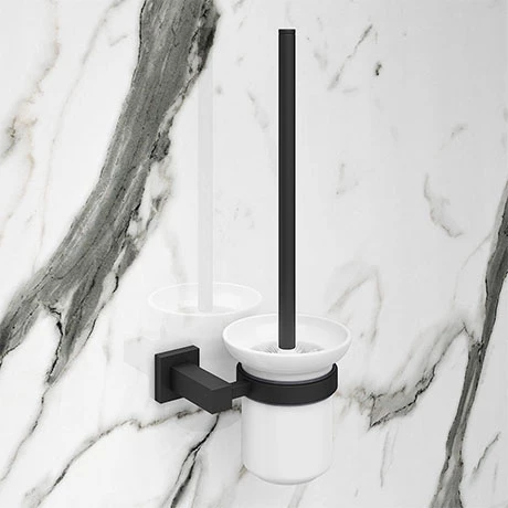 Arezzo Matt Black Toilet Brush & Holder Arezzo Matt Black Toilet Brush & Holder -Arezzo shop AZB37 np1