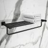 Arezzo Matt Black 600mm Towel Shelf 2 Arezzo Matt Black 600mm Towel Shelf -Arezzo shop AZB41 np